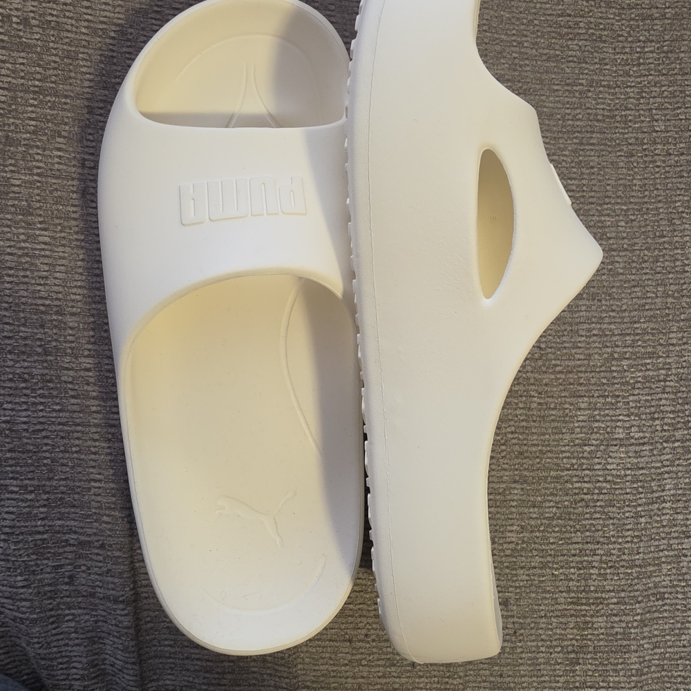 Puma Cream Slide Sandals - Picture 2 of 4